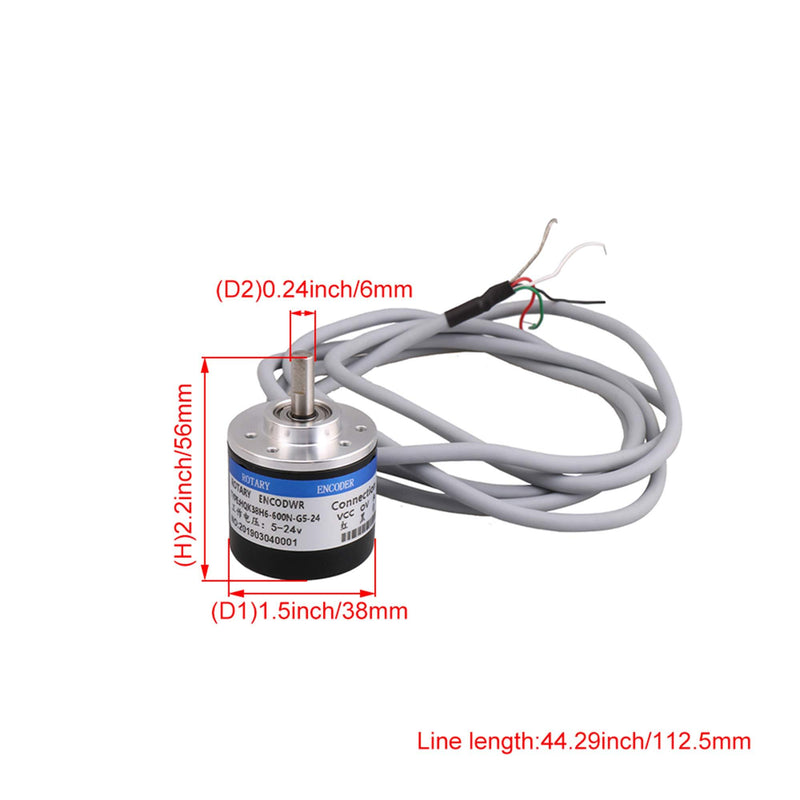 BQLZR 600P/R Incremental Rotary Encoder DC5-24V Wide Voltage Power Supply 6mm Shaft