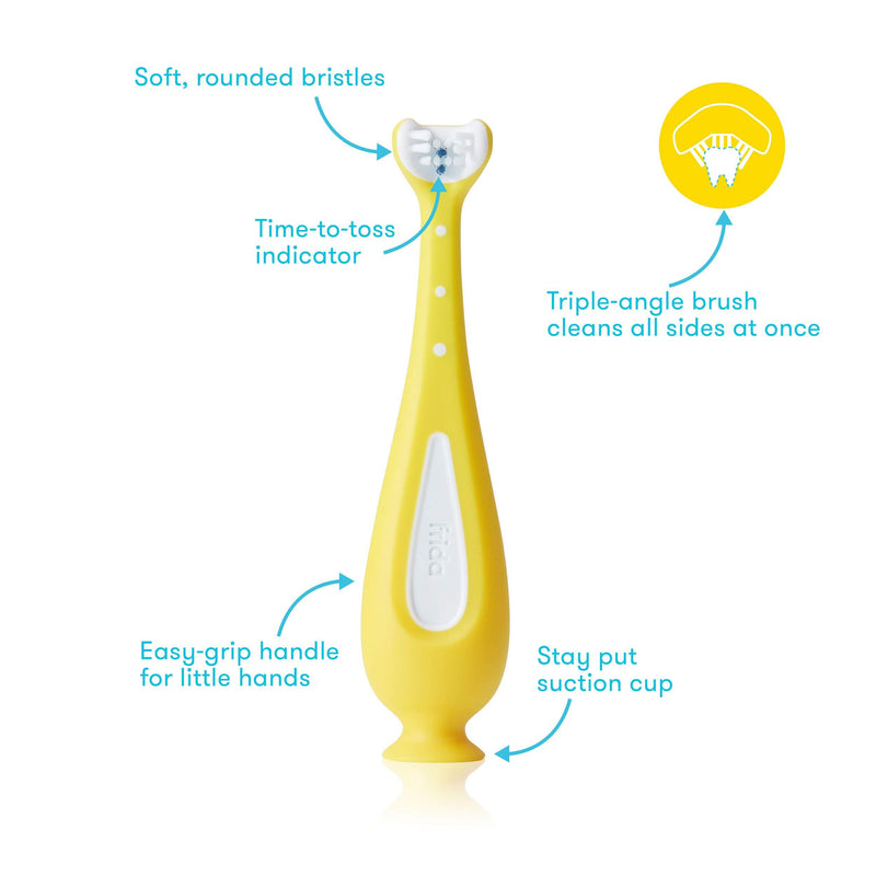 Grow-with-Me Training Toothbrush Set | Infant to Toddler Toothbrush Oral Care for Sensitive Gums by Frida Baby Grow-with-Me Training Toothbrush SetÂ Â (6M+)