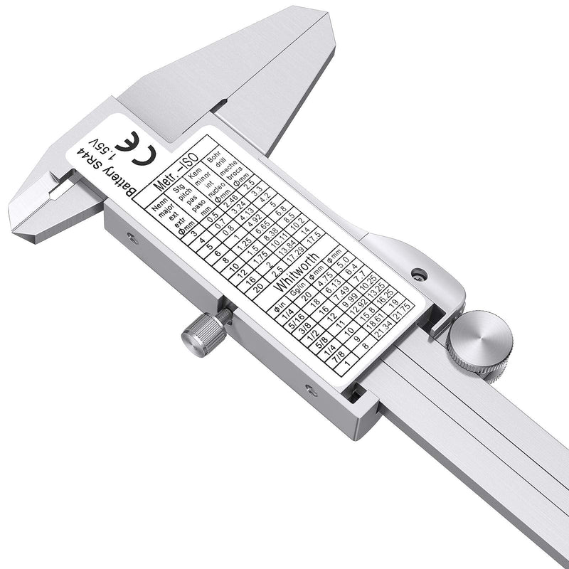 Neoteck 8 inch Digital Caliper and Feeler Gauge Set, Stainless Steel Electronic Vernier Caliper Measuring Tool Fractions/Inch/Metric Conversion Large LCD Screen