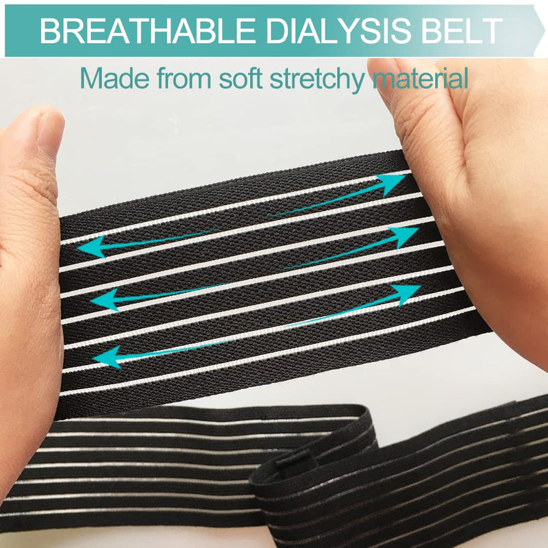 Soft Breathable Peritoneal Dialysis Belt Adjustable PD Catheter Holder Accessories Discreet for Safety Secure Transfer Set Peg Feeding Tube Supplies Men Women Black Large Large 35-49 Inch (Pack of 1)