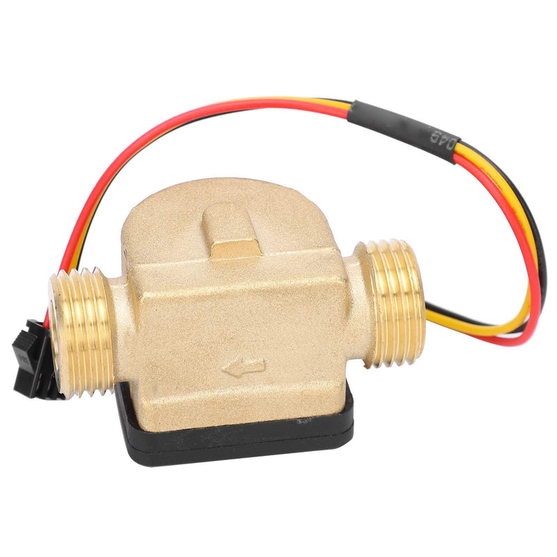 Water Flow Sensor Meter G1/2" DC 3-24V Brass Hall Flow Meter High Temperature Resistant for Water Heater Water Dispenser