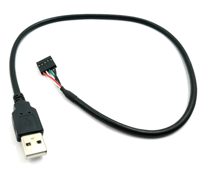 Duttek (2-Pack) 50CM 5 Pin Motherboard Female Header to USB 2.0 Male Adapter Dupont Extender Cable (5Pin/USB M) 5Pin/USB M