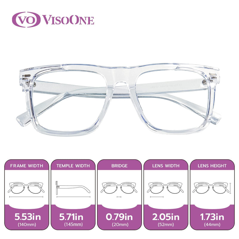 Square Blue Light Blocking Glasses Wrap Lightweight Oversized Game Read Computer Multi Colors Frame Women Men Alba Clear