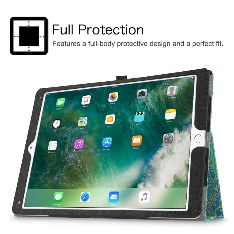 Fintie Folio Case for iPad Pro 12.9 (2nd Gen) 2017 / iPad Pro 12.9 (1st Gen) 2015 - [Corner Protection] Premium PU Leather Smart Stand Protective Cover with Auto Sleep/Wake (Shades of Blue) ZA-Shade of Blue