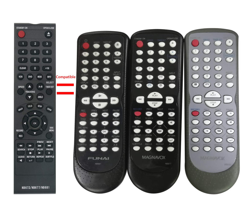 VINABTY NB672UD NB677UD NB681UD Replaced Remote fit for Magnavox FUNAI DVD Player DV225MG9 DV220MW9 DV220MW9A DV220MW9 B DV220MW9B DV220MW9 A DV225MG9A DV226MG9 DV226MG9B GDV228MG9 CDV220MW9