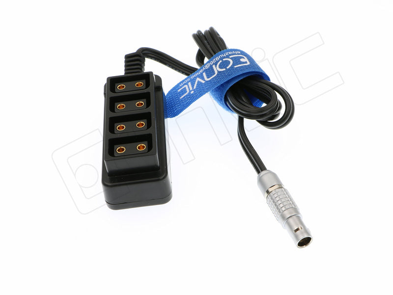 Eonvic 2pin Male to 4-Port Hub Adapter Splitter Power Supply Cable for ARRI Alexa TILTA (Straight 2pin) Straight 2pin