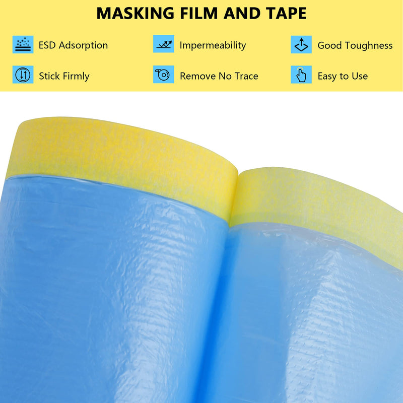 MyLifeUNIT Tape and Drape, 6 Pack Assorted Masking Paper Bundle for Automotive Painting Covering