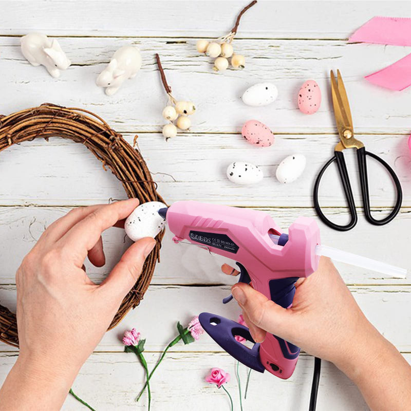Cordless Hot Glue Gun, BLEDS USB Rechargeable Glue Gun with 30 Pcs Glue Sticks Stand-Up Hot Melt Glue Gun Battery Charged Cordless Glue Gun For Craft, Decor, DIY, Art (Patented)