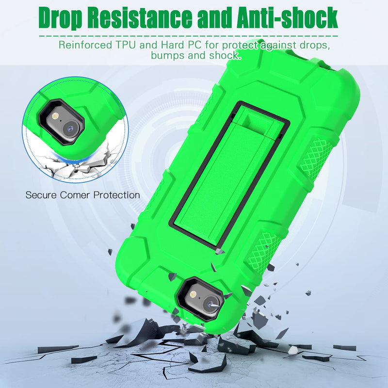ZoneFoker for iPod Touch 7th Generation Case, iPod Touch 6th / 5th Generation Case Heavy Duty Shockproof Rugged Cover for Apple iPod Touch 7/6/5 Generation Case Green…