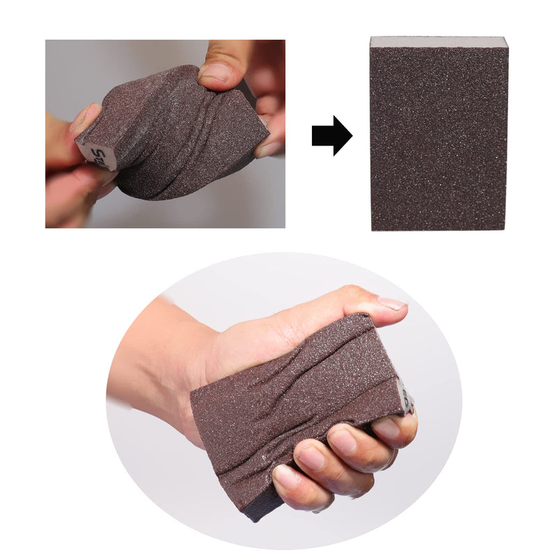 5 pieces sanding sponge, coarse/medium/fine/superfine 240 grit specifications sanding pads assortment for wood metal wall foam drywall