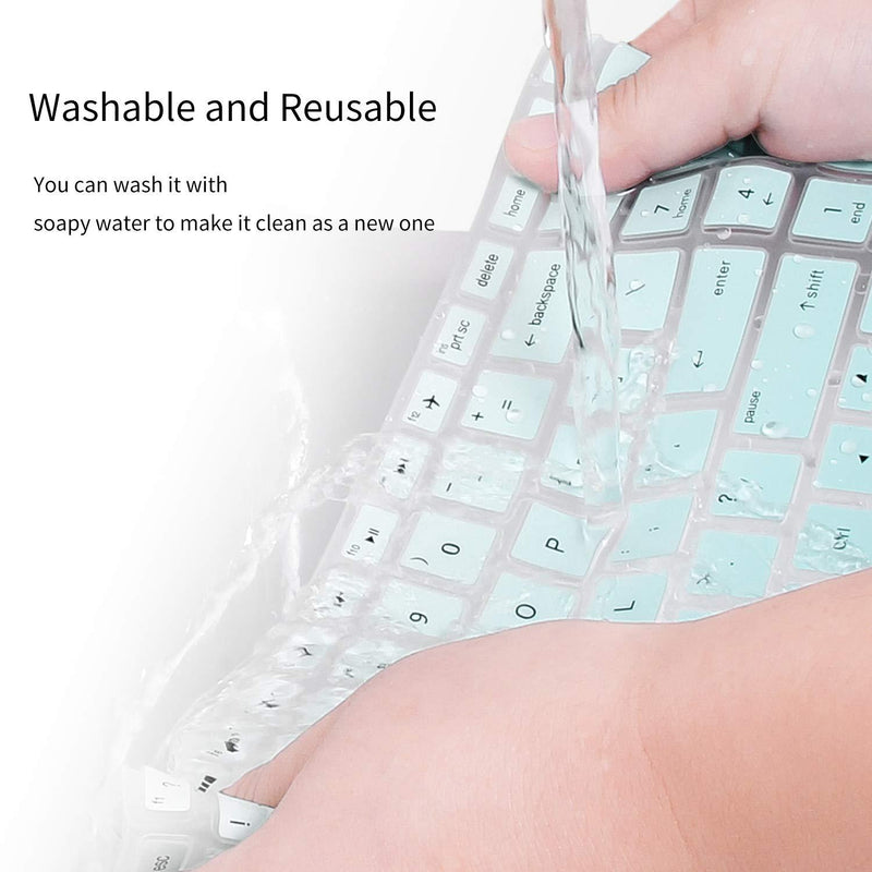 CaseBuy Keyboard Cover Compatible with Dell Latitude 5480 5490 7490 14" Laptop, Dell 3340 E3340 E5490 5491 E5491 E5450 E5470 E7450 E7470 7480 E7480 Keyboard Skin with Pointing, Ombre Mint Ombre Mint Green