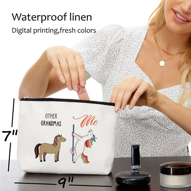 Grandma Gifts,Funny Gifts for Grandma,Grandma Birthday Gift,Makeup Bag, Make Up Pouch,Unicorn,Grandma Cosmetic Bag, Funny Handle Bag,ðŸ† Prize for Grandma