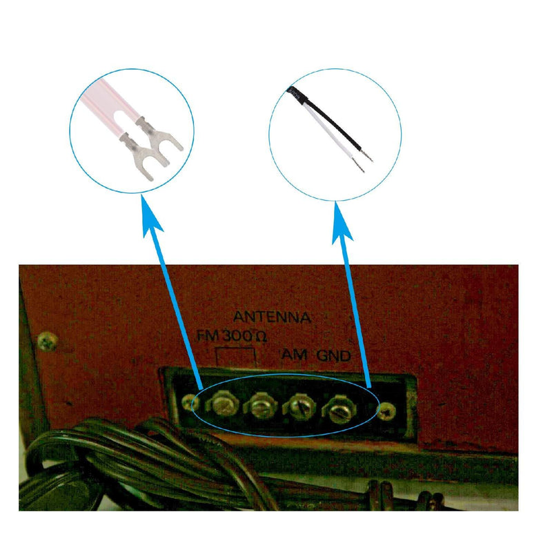 Indoor AM FM Antenna, Ancable 300 ohm FM Dipole Antenna and 2-Pin Bare AM Antenna Kit for Pioneer Marantz Sony etc Table Top Home Stereo Receiver Radio Receiver Antenna