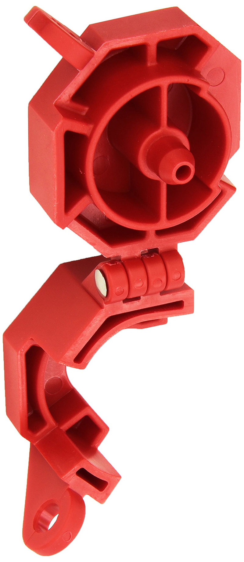 Accuform Signs KDD477 STOPOUT Trailer-Lock Glad Hand Lockout, Blocks Access To Air Line Connection, Plastic With Zinc-Coated Steel Hinge Pin, Red