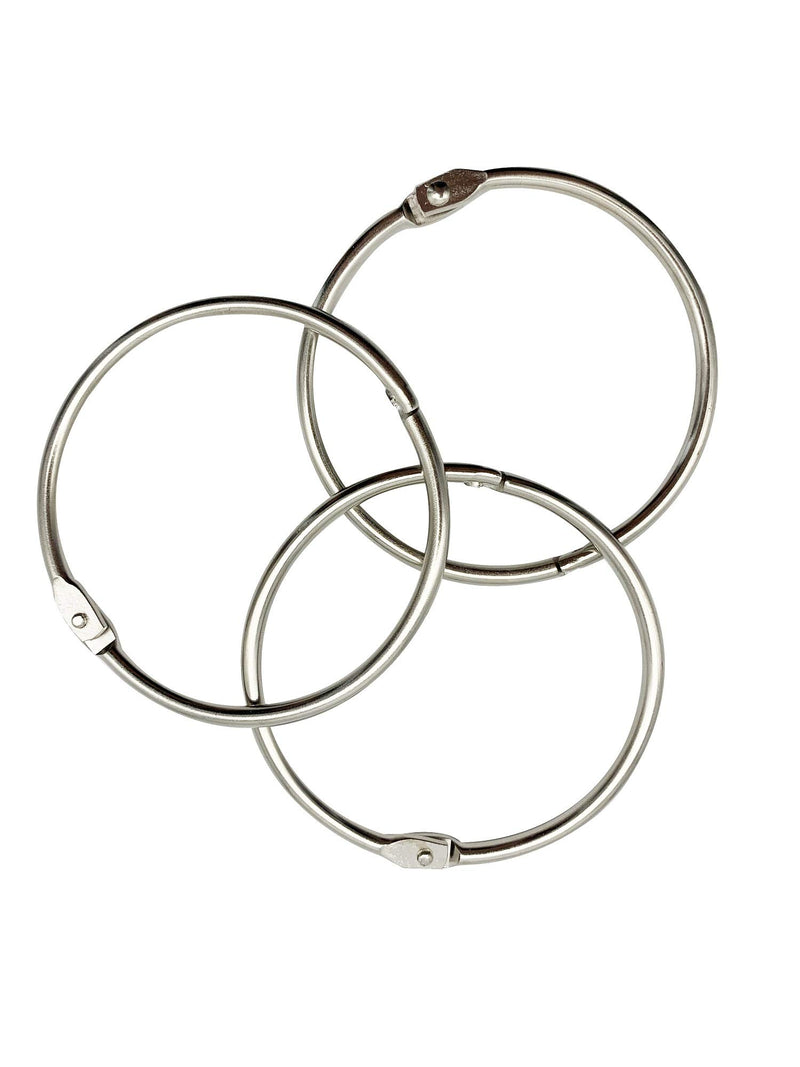 3Inch (12 Pack) Loose Leaf Binder Rings, Nickel Plated Steel Binder Rings, Keychain Key Rings, Metal Book Rings, Silver, for School, Home, or Office