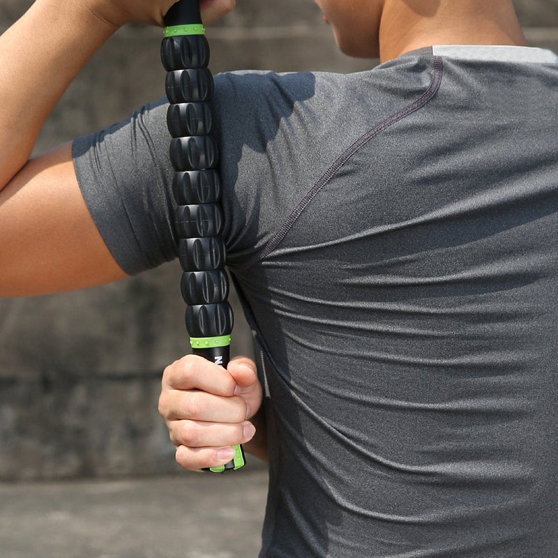 Idson Muscle Roller Stick for Athletes- Body Massage Sticks Tools-Muscle Roller Massager for Relief Muscle Soreness,Cramping and Tightness,Help Legs and Back Recovery,Black Green