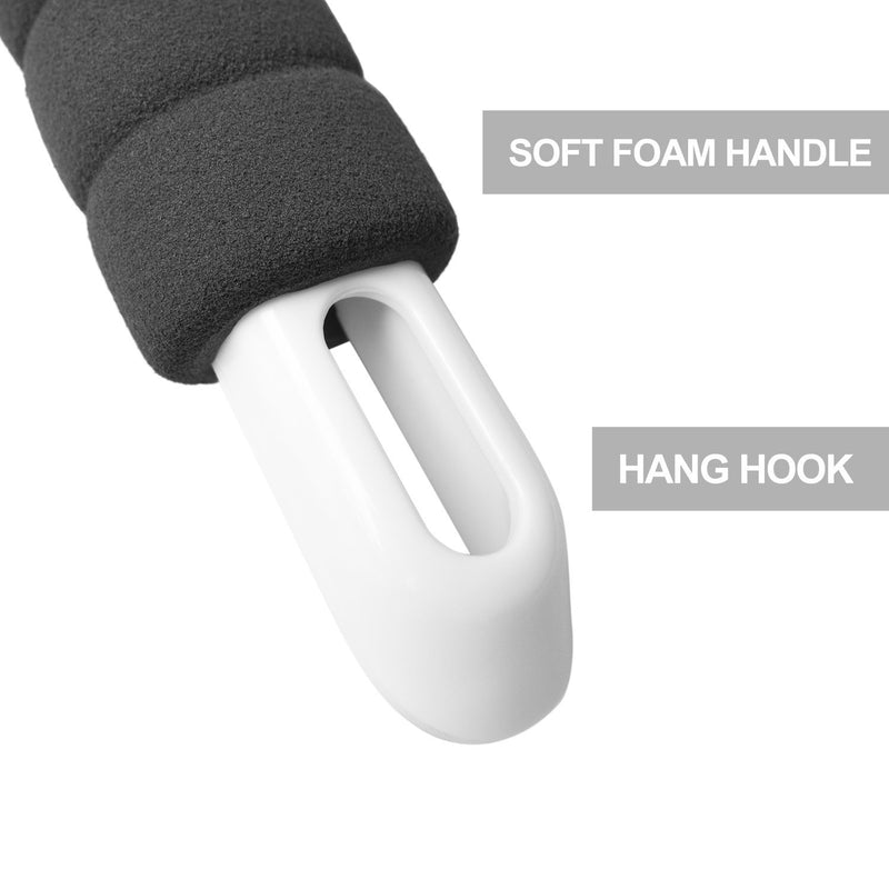 Squeegee for Shower Door, Car Windshield, and Glass Window - 2 Extra Silicone Replacement Blades - Foam Handle - White