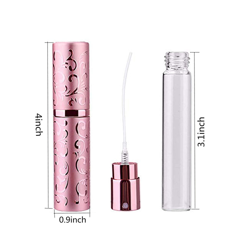 ZKSM 10ML Refillable Perfume Empty Spray Bottle Portable Mini Scent Aftershave Atomizer Bottle with Funnel Filler for Travel Purse(Pink) Pink