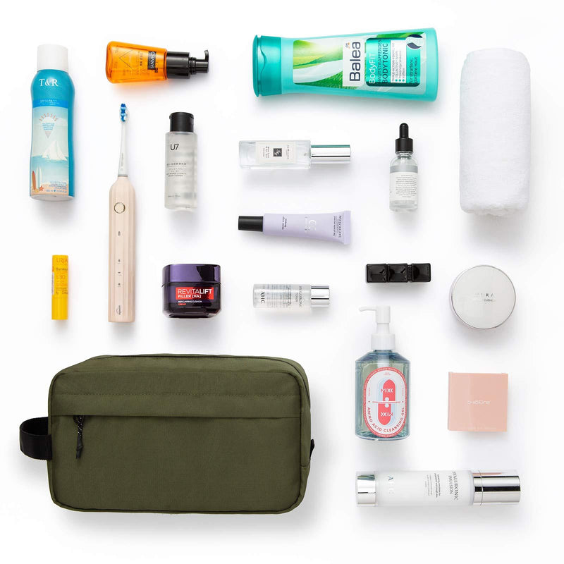 Vorspack Toiletry Bag Hanging Dopp Kit for Men Water Resistant Shaving Bag with Large Capacity for Travel - Army Green