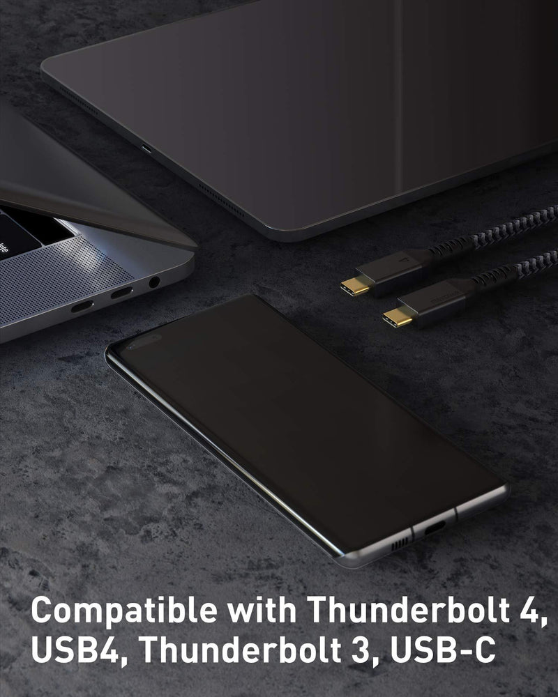USB4 Compatible with Thunderbolt 4 Cable 4Ft, Maxonar 40Gbps Cable with 100W Charging and 8K@30Hz 5K@60Hz or Dual 4K Video Compatible with Thunderbolt 4, USB4, Thunderbolt 3, USB-C (Certified) 1.2 Meters