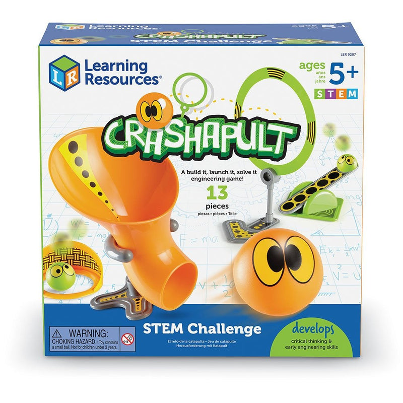 Learning Resources Crashapult STEM Challenge, STEM Catapult Game, 13 Pieces, Ages 5+