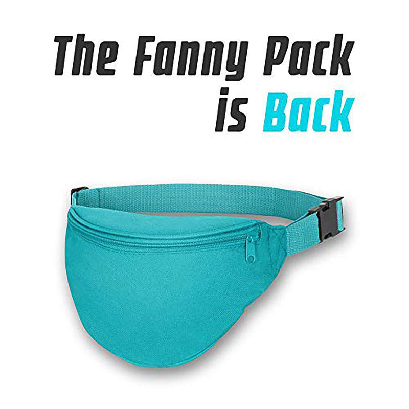 BuyAgain Fanny Pack, Unisex 2 Zipper Quick Release Buckle Travel Sport Running Waist Fanny Pack Teal