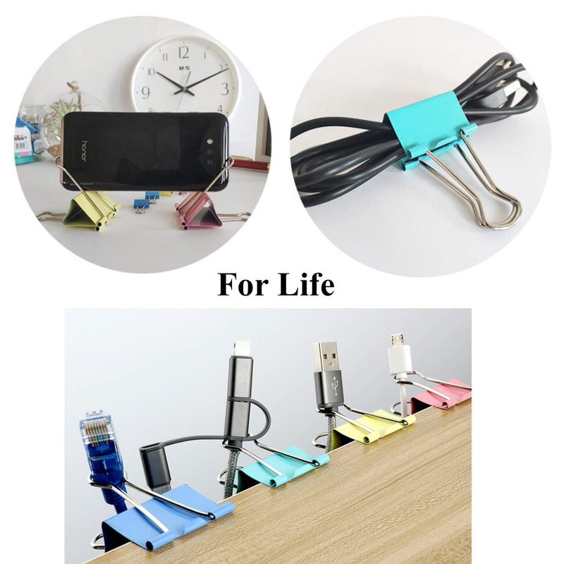 18 Pcs Colorful Extra Large Binder Clips 2 inch for Office