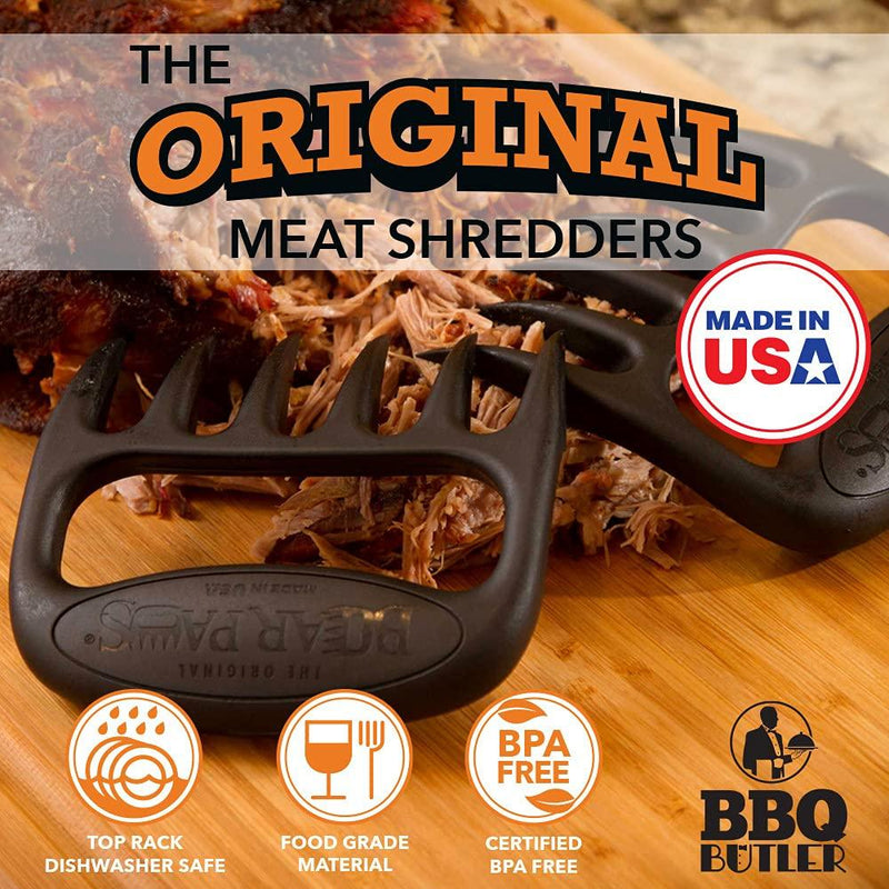 The Original Bear Paws Shredder Claws - Easily Lift, Handle, Shred, and Cut Meats - Essential for BBQ Pros - Ultra-Sharp Blades and Heat Resistant Nylon Black