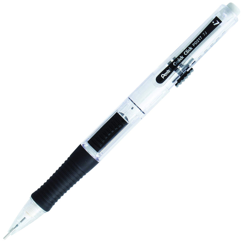 Pentel QUICK CLICK Mechanical Pencil (0.7mm), Black Barrel, Box of 12 Pencils (PD217A) 0.7mm 12 Pack