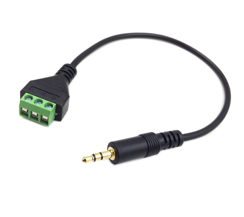 Poyiccot 3.5mm(1/8inch) Stereo Audio Balanced Male Jack to AV 3-Screw Video Balun Terminal Adapter Connector Cable 30cm(3.5mm M/3pin ) 3.5mm Male to 3pin screw terminal