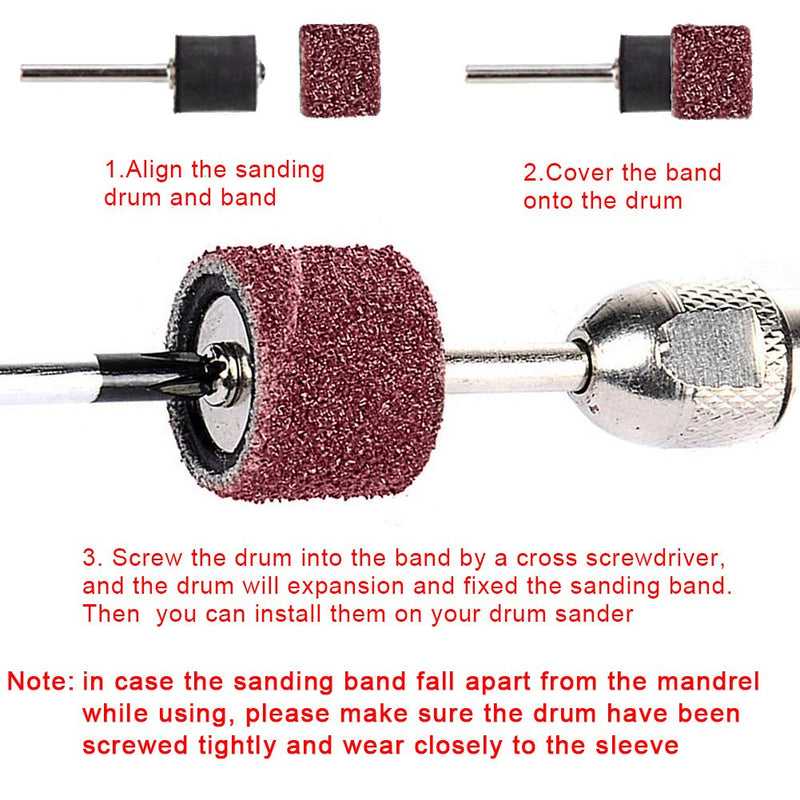 SIQUK 531 piece sanding sleeve set for Dremel power tools, with 504 pieces sanding sleeves, 24 pieces sanding roller, 2 pieces drill chuck and 1 wrench