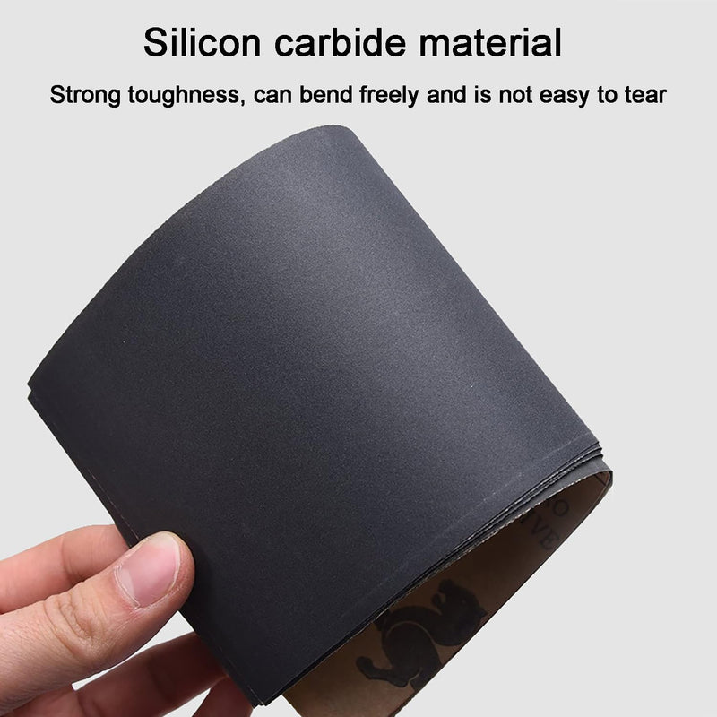 Jinpojun sandpaper set [23 x 9 cm], 15 pieces, grit size from 80 to 3000, wet and dry, professional sandpaper for car, wood, furniture, stone, paint, metal, glass
