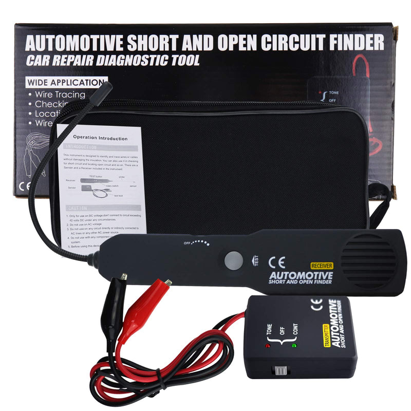Automotive Car Repair Diagnostic Tool Cable Circuit Wire Tracker Tracers Analyzer Short Open Finder Tester Checker Device Detector Probe DC 6-42V Circuit Tracer