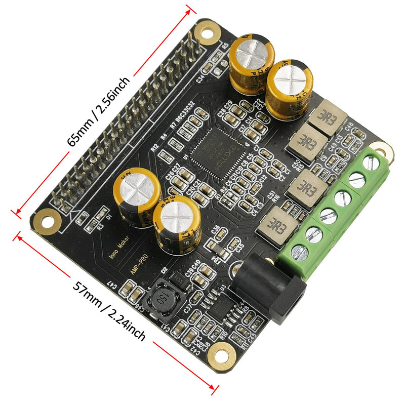Raspberry Pi Audio Amplifier 2x80W Peak Output Class D HiFi AMP Pro Hat Featuring 192KHz/24bit MA12070P Support Volumio, MoOde, Raspbian,and LibreELEC