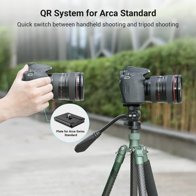 SmallRig Selection Tripod Fluid Head Pan Tilt Head with Quick Release Plate for Arca Swiss for Compact Video Cameras and DSLR Cameras -3259