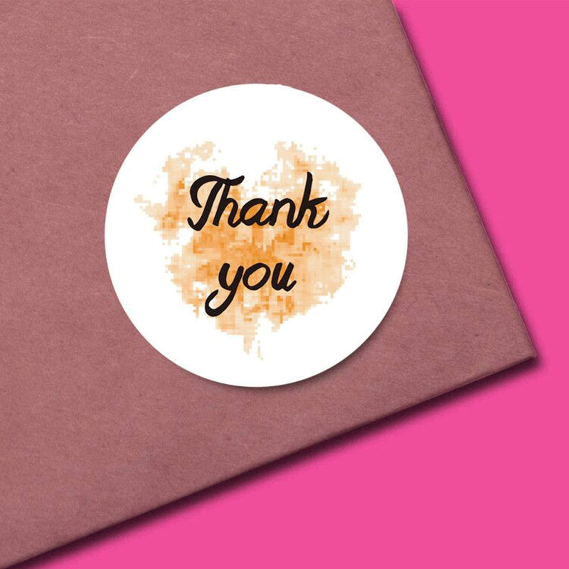 1.5 Round Multi-Color Thank You Stickers - Colorful Thank You Business Stickers 500 Adhesive Thank You Labels Shipping Stickers for Gifts Bags Wedding Baby Shower Envolopes (Colorful, 1.5 inch)