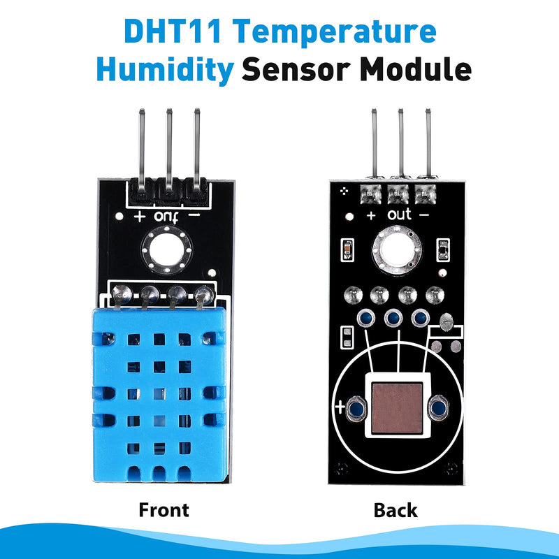 10 Pieces DHT11 Temperature Humidity Sensor Module Digital Single Bus 3.3V-5V, Humidity Measure Range 20%-95% Temperature Measure Range 0-50℃ with Wires Compatible with Arduino Raspberry Pi