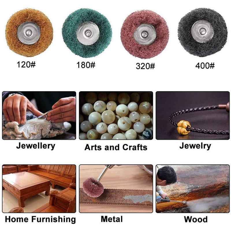 DQZSY 40pcs 25mm Grinding Wheel Polishing Grinding Wheel for Dremel - Metal Grinding Attachment with 3mm Handle Rotary Tool