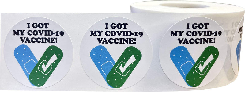 I Got My COVID-19 Vaccine Stickers 1.5 Inch 500 Total Labels