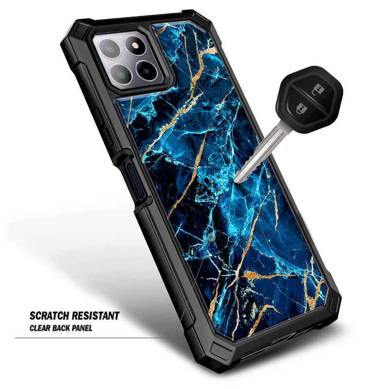 NZND Case for Boost Mobile Celero 5G Plus 2023 7.0" (Plus Version Only) with [Built-in Screen Protector], Full-Body Protective Shockproof Rugged Bumper Cover, Impact Resist Durable Case (Sapphire) Sapphire