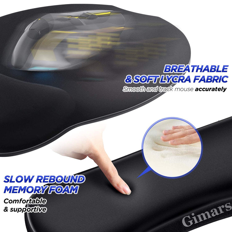 Gimars Upgrade Enlarge Superfine Fibre Soft Smooth Gel Ergonomic Mouse Pad Wrist Support and Keyboard Wrist Rest for Computer, Laptop, Mac, Gaming and Office, Durable, Comfortable and Pain Relief Keyboard and Mouse Wrist Rest Pad