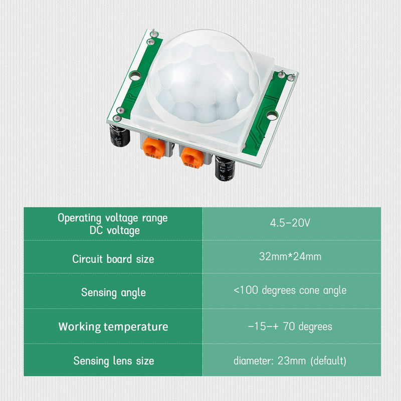 15 Pieces HC-SR501 PIR Sensor Body Infrared Sensor Human Body Infrared Motion Module Thermal Sensor Detector Switch for Human Body Induction Toys, Lamps, Electronic Equipment