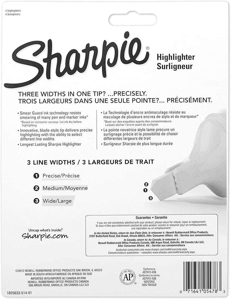 Sharpie 4 Colored Blade Highlighter (1825633)