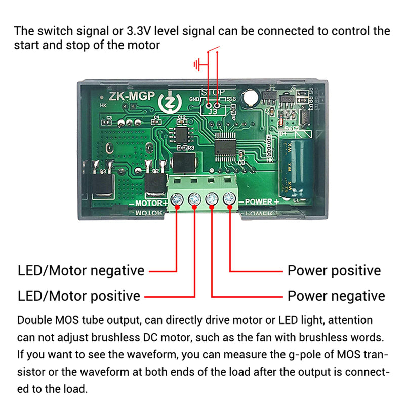 PWM motor speed controller, diymore PWM motor module DC 5V 9V 12V 18V 24V 30V 12A 360W adjustable speed controller generator MGP motor governor with dual MOS driver MGP speed controller