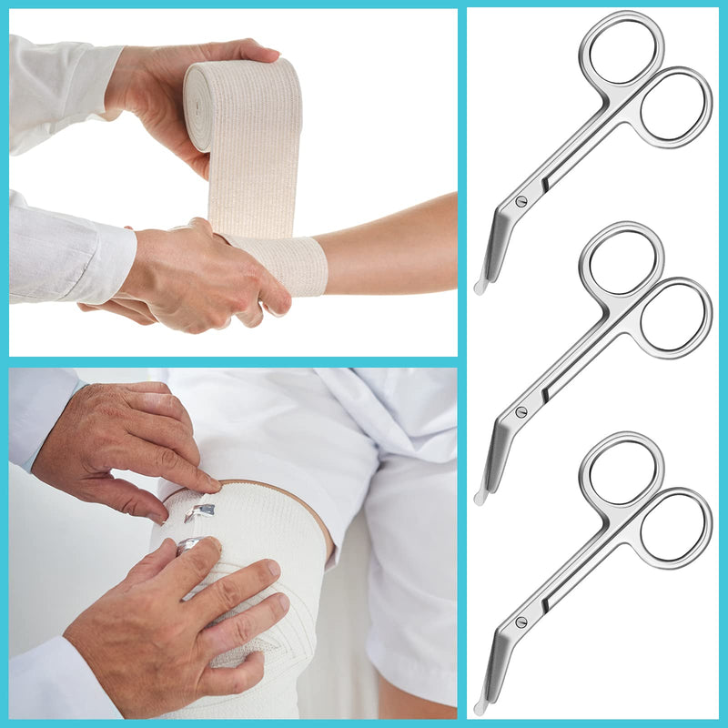 Ostomy Scissors Bandage Scissors Nursing Scissors Stainless Steel Scissors for Doctors, Nurses, Veterinary Home Nursing, 4.3 x 2.1 Inch, Curved (2 Pieces)