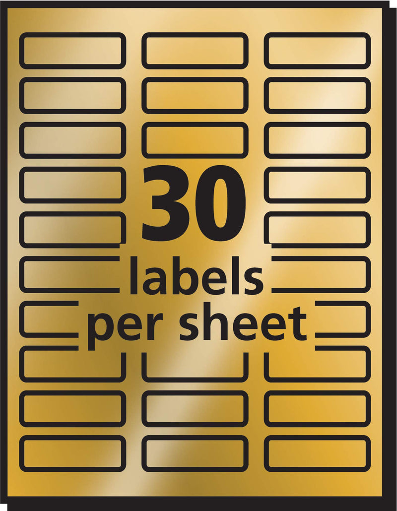 Avery Gold Address Labels for Inkjet Printers, 3/4" x 2-1/4", 300 Labels (8987)