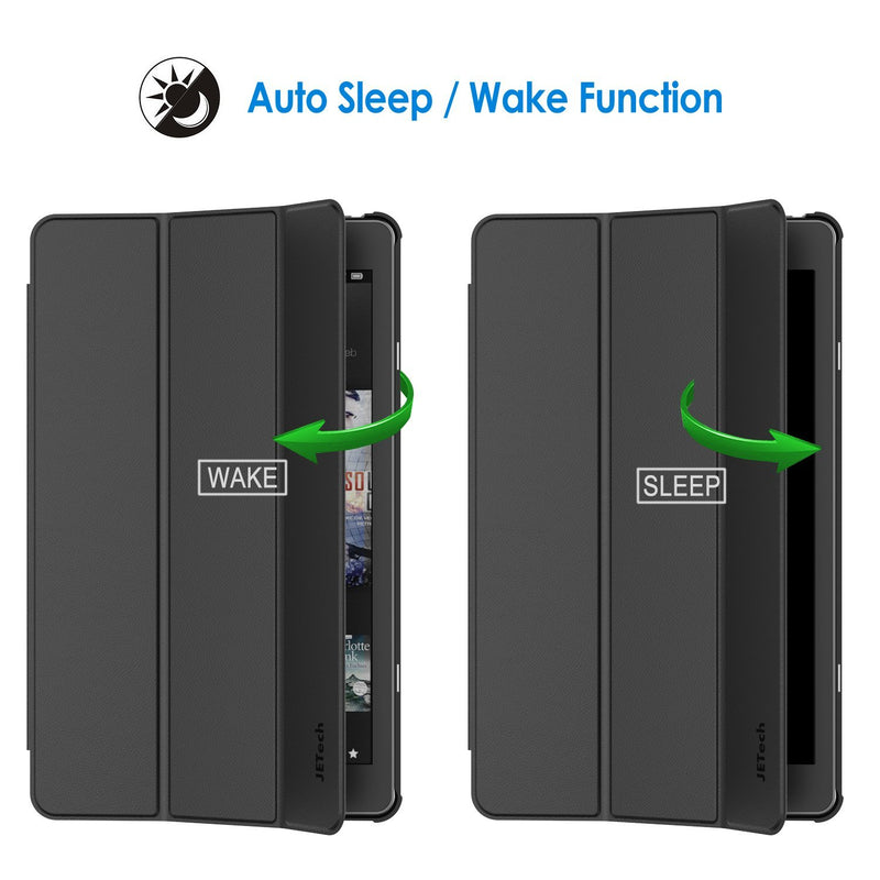 JETech Case for Amazon Fire HD 10 Tablet 10.1" (7th / 9th Generation, 2017 Release / 2019 Release) Smart Cover with Auto Sleep/Wake, Black