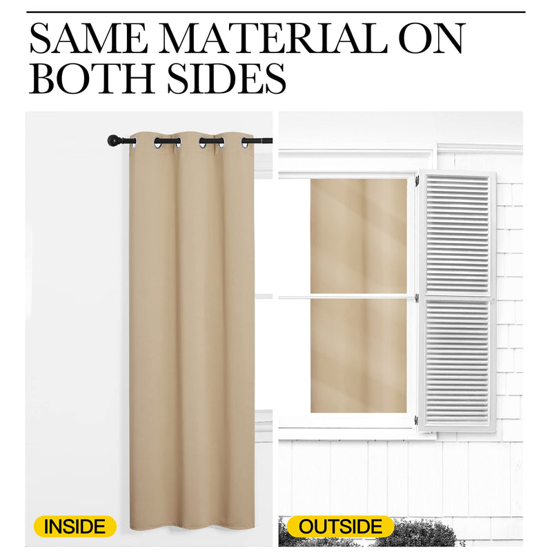 NICETOWN Room Darkening Curtain Panels for Living Room, Thermal Insulated Grommet Room Darkening Draperies/Drapes for Window (Biscotti Beige, 2 Panels, W29 x L45 -Inch) 29" W x 45" L Biscotti Beige