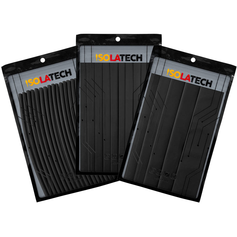 ISOLATECH heat shrink tubing 2:1 set without glue black Ø1mm 6.0 meters in 30 pieces x 20cm and Ø2mm 5.0 meters in 25 pieces x 20cm for car electrical accessories cable insulation UV resistant unlabeled repair bundle 1+2mm Ø