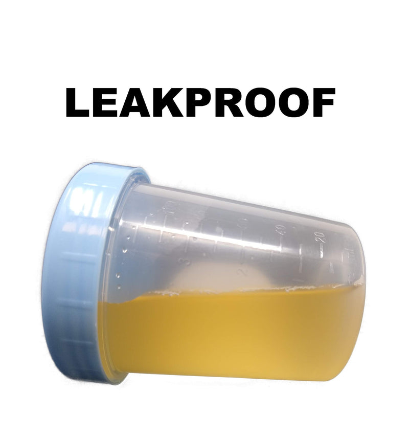 5 Pack of 4oz Sterile Specimen Cups with Leak Proof Screw On Lids - Individually Bagged – for Safe Sample Collection 5